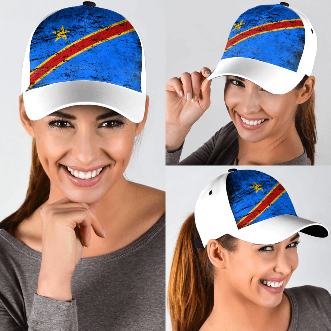 Adeenyc Cap - Democratic Republic Of The Congo Special Grunge Classic Cap Baseball Cap Hat Trucker Hats Custom Hats Gifts For Men & Women