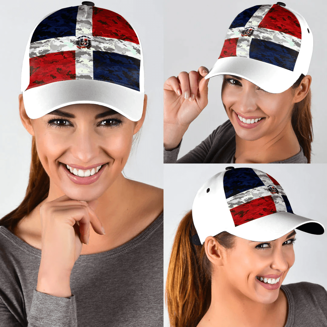 Adeenyc Cap - Dominican Republic Camo Style Classic Cap Baseball Cap Hat Trucker Hats Custom Hats Gifts For Men & Women