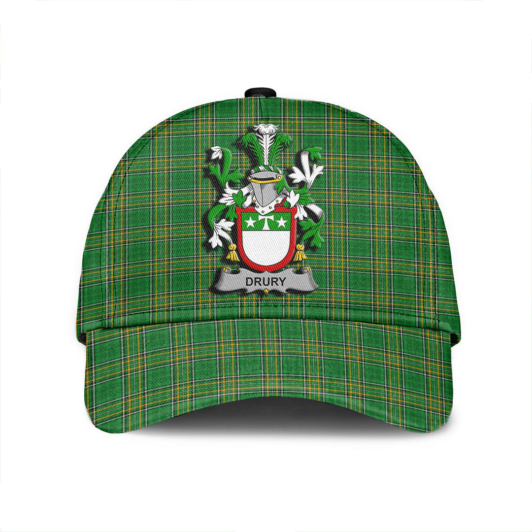 Adeenyc Cap - Drury or McDrury Family Crest Tartan Classic Cap Baseball Cap Hat Trucker Hats Custom Hats Gifts For Men & Women
