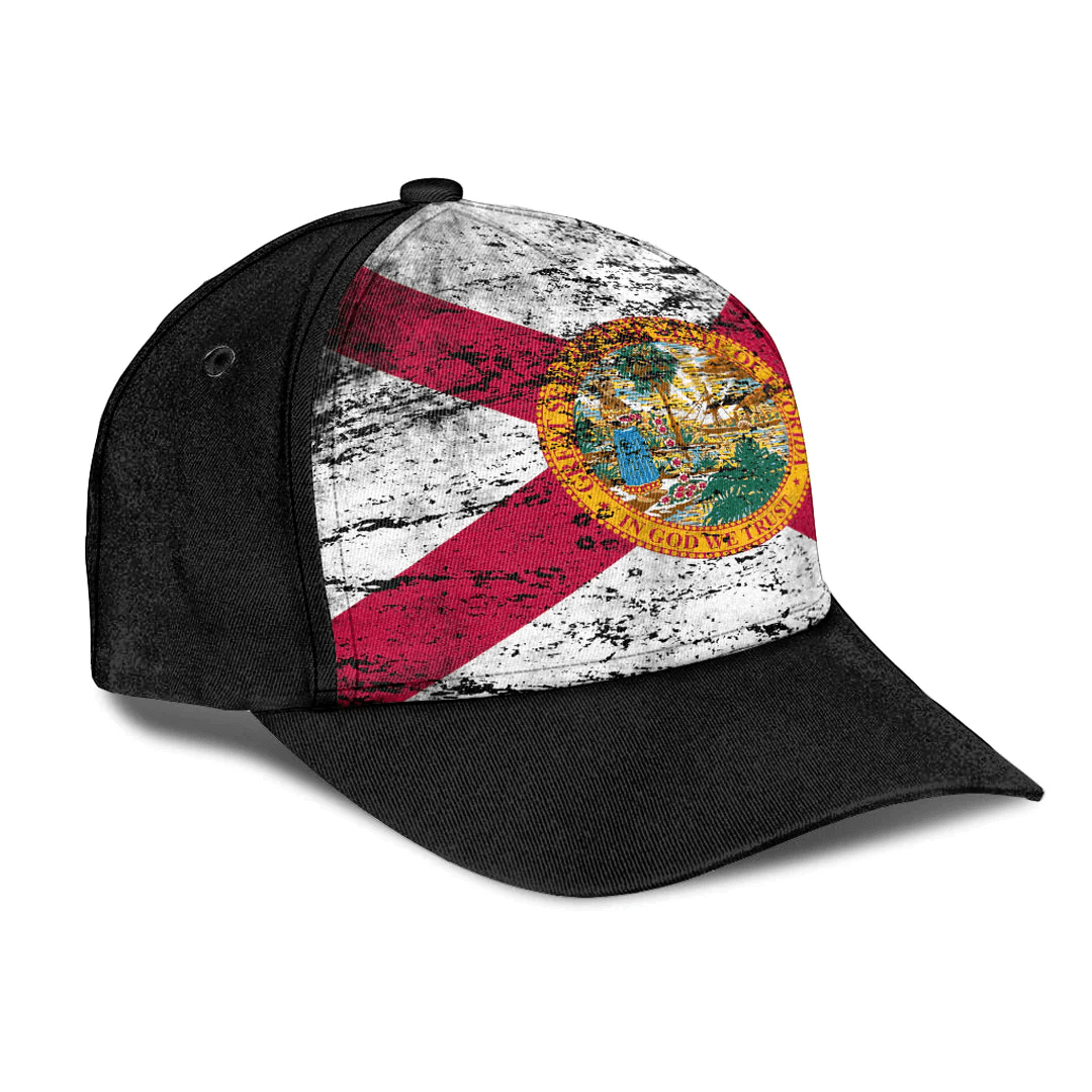 Adeenyc Cap - Flag Of Florida Special Grunge Classic Cap Baseball Cap Hat Trucker Hats Custom Hats Gifts For Men & Women