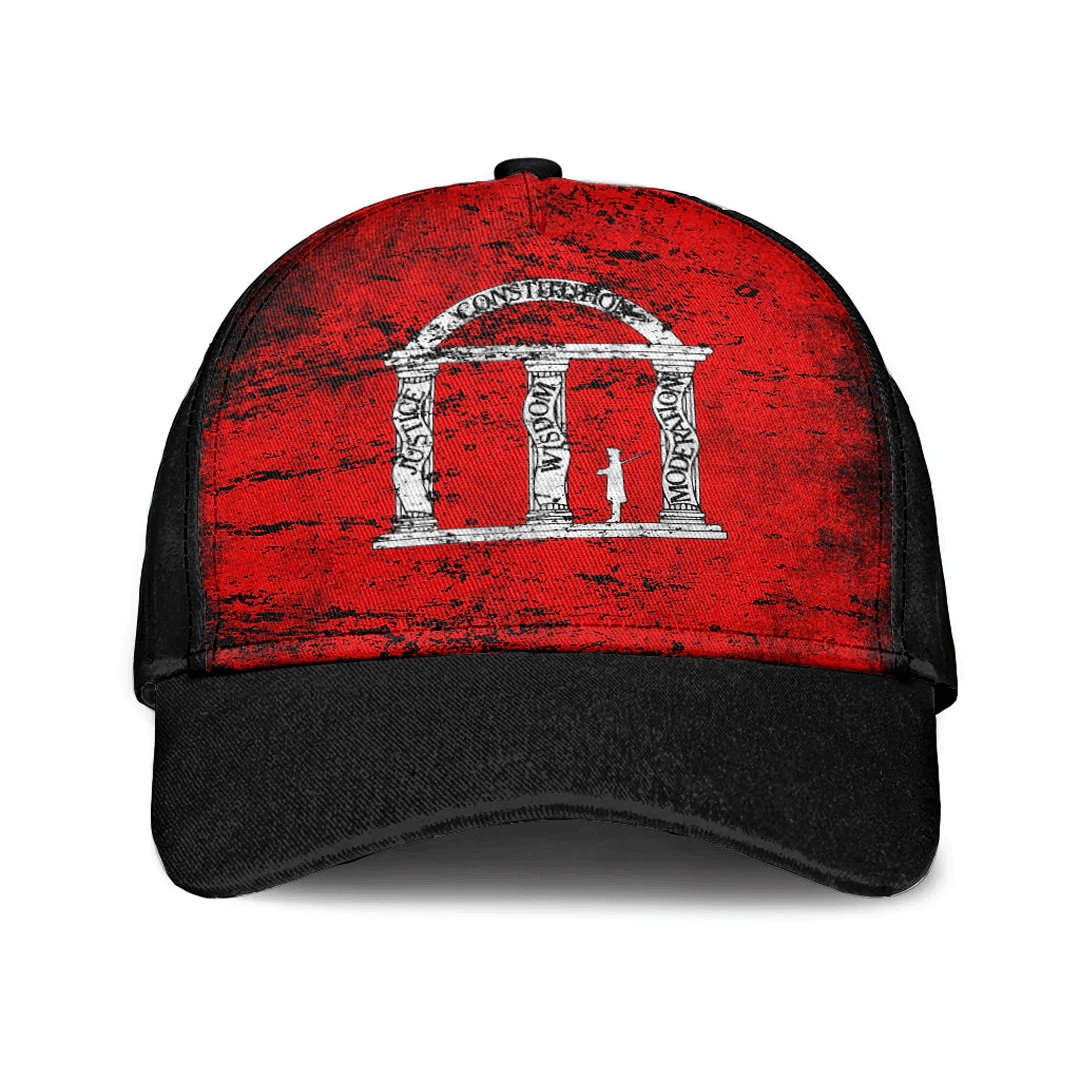 Adeenyc Cap - Flag Of Georgia 1861 Special Grunge Classic Cap Baseball Cap Hat Trucker Hats Custom Hats Gifts For Men & Women