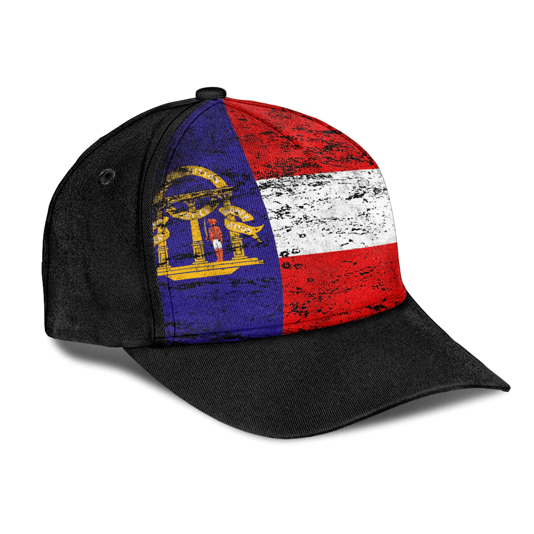 Adeenyc Cap - Flag Of The State Of Georgia 1902 - 1906 Special Grunge Classic Cap Baseball Cap Hat Trucker Hats Custom Hats Gifts For Men & Women