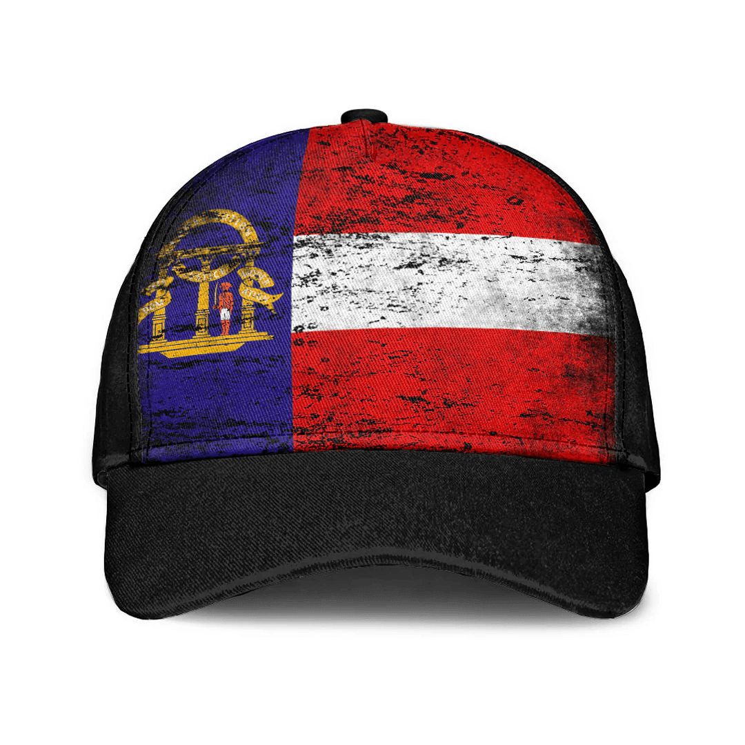 Adeenyc Cap - Flag Of The State Of Georgia 1902 - 1906 Special Grunge Classic Cap Baseball Cap Hat Trucker Hats Custom Hats Gifts For Men & Women