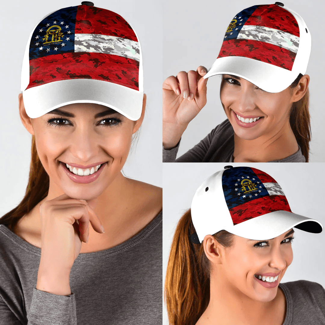 Adeenyc Cap - Georgia Us State Camo Style Classic Cap Baseball Cap Hat Trucker Hats Custom Hats Gifts For Men & Women