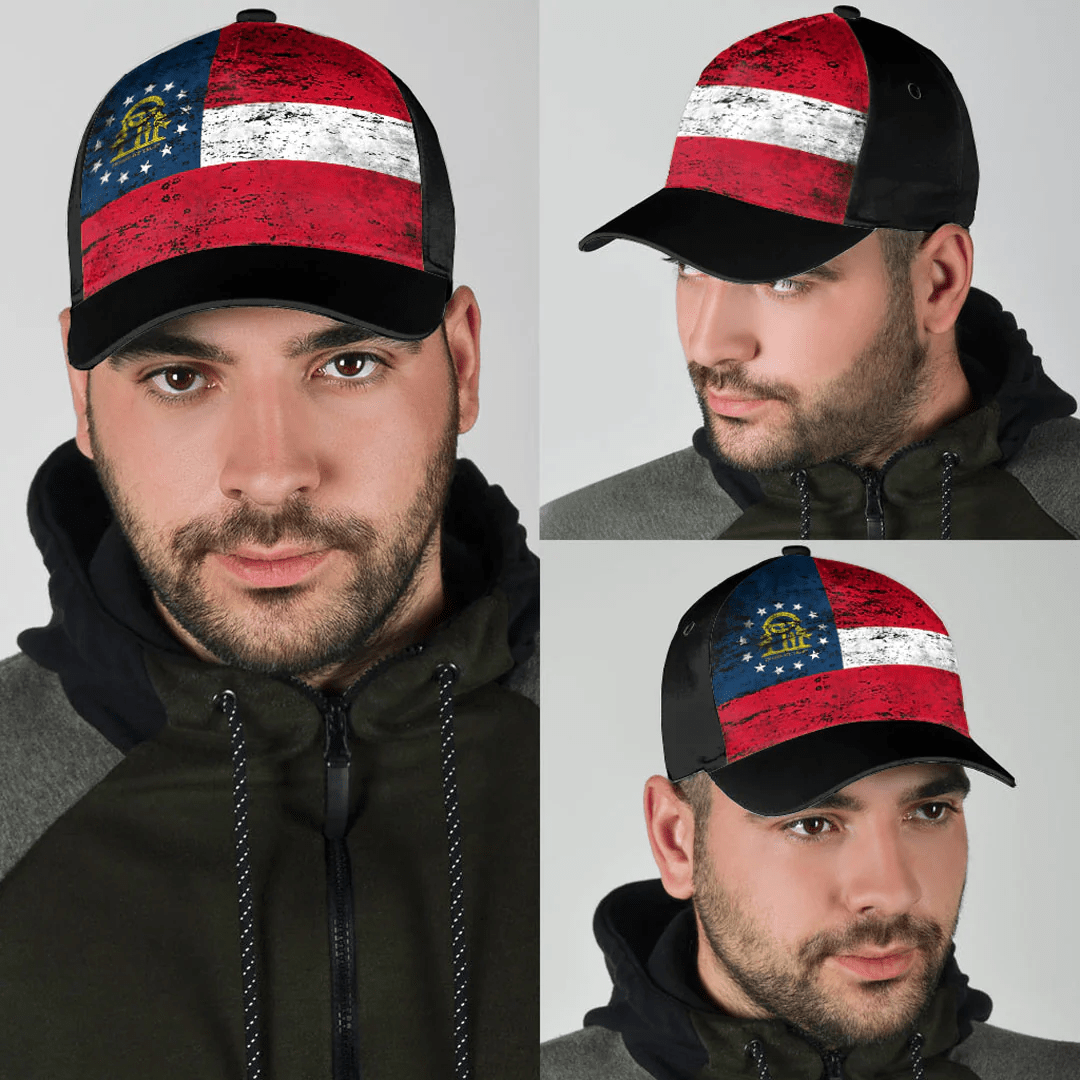 Adeenyc Cap - Georgia Us State Special Grunge Classic Cap Baseball Cap Hat Trucker Hats Custom Hats Gifts For Men & Women