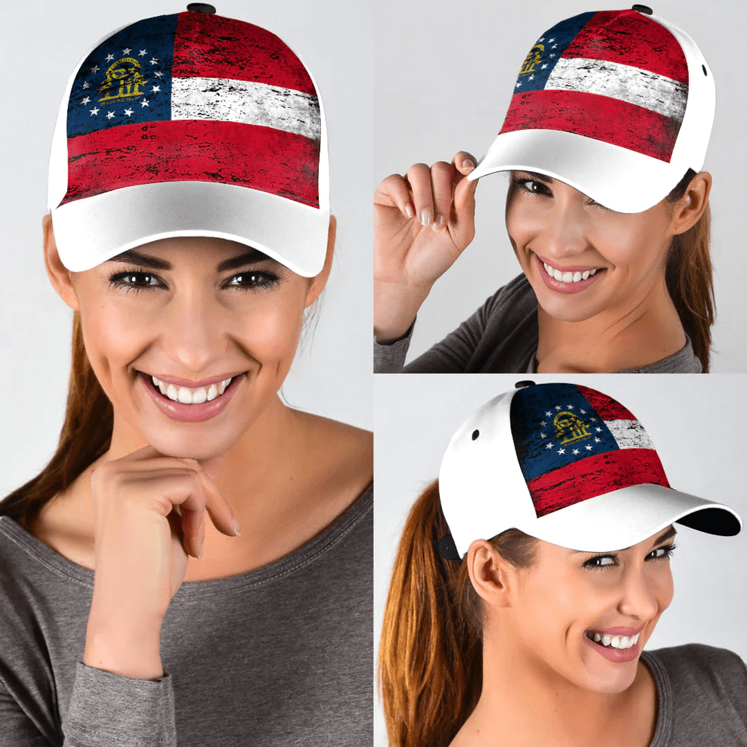Adeenyc Cap - Georgia Us State Special Grunge Classic Cap Baseball Cap Hat Trucker Hats Custom Hats Gifts For Men & Women