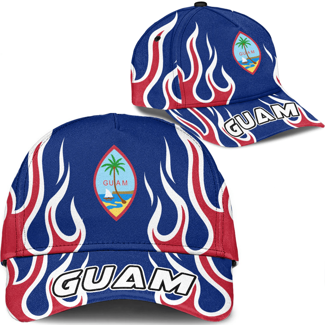 Adeenyc Cap - Guam Classic Cap Fire Flame A7 Trucker Hats Custom Hats Gifts For Men & Women