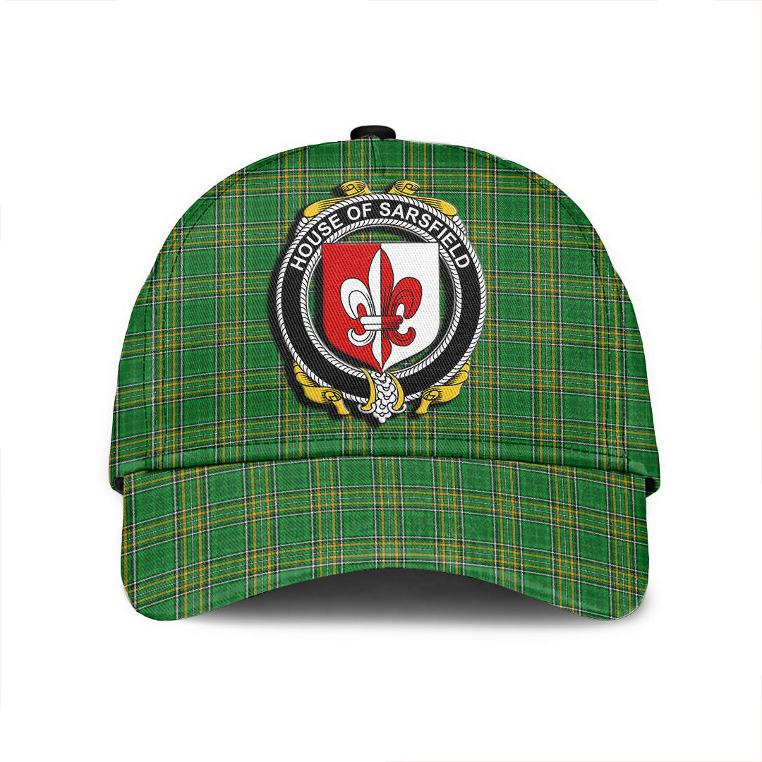 Adeenyc Cap - House of SARSFIELD Family Crest Tartan Classic Cap Baseball Cap Hat Trucker Hats Custom Hats Gifts For Men & Women