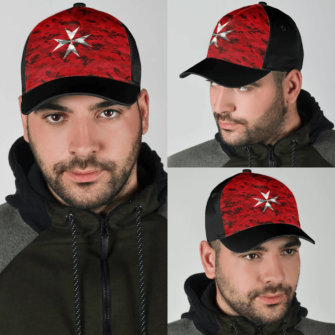Adeenyc Cap - Malta Maltese Cross Camo Style Classic Cap Baseball Cap Hat Trucker Hats Custom Hats Gifts For Men & Women
