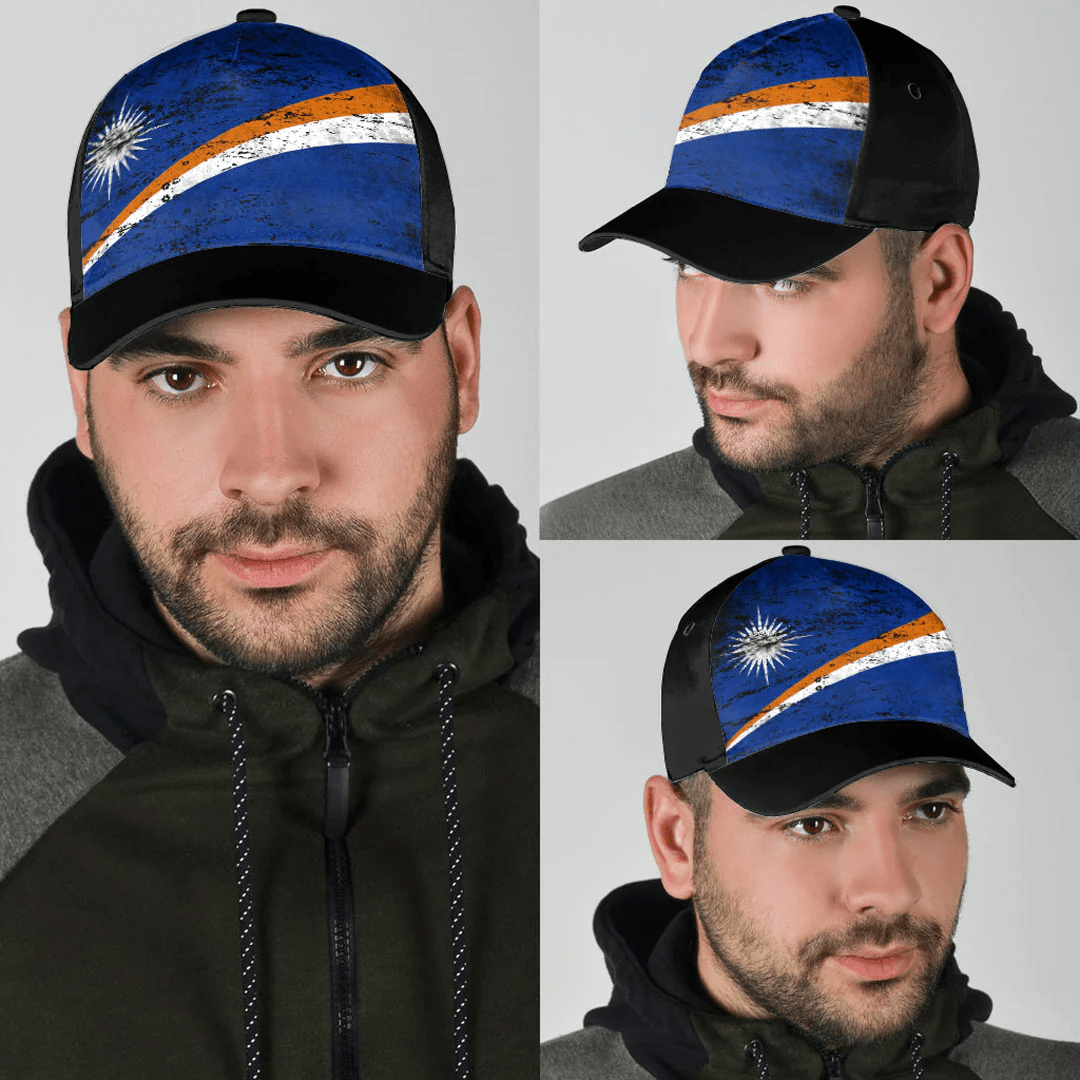 Adeenyc Cap - Marshall Islands Special Grunge Classic Cap Baseball Cap Hat Trucker Hats Custom Hats Gifts For Men & Women