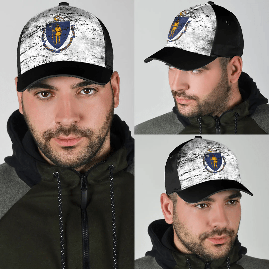 Adeenyc Cap - Massachusetts Special Grunge Classic Cap Baseball Cap Hat Trucker Hats Custom Hats Gifts For Men & Women