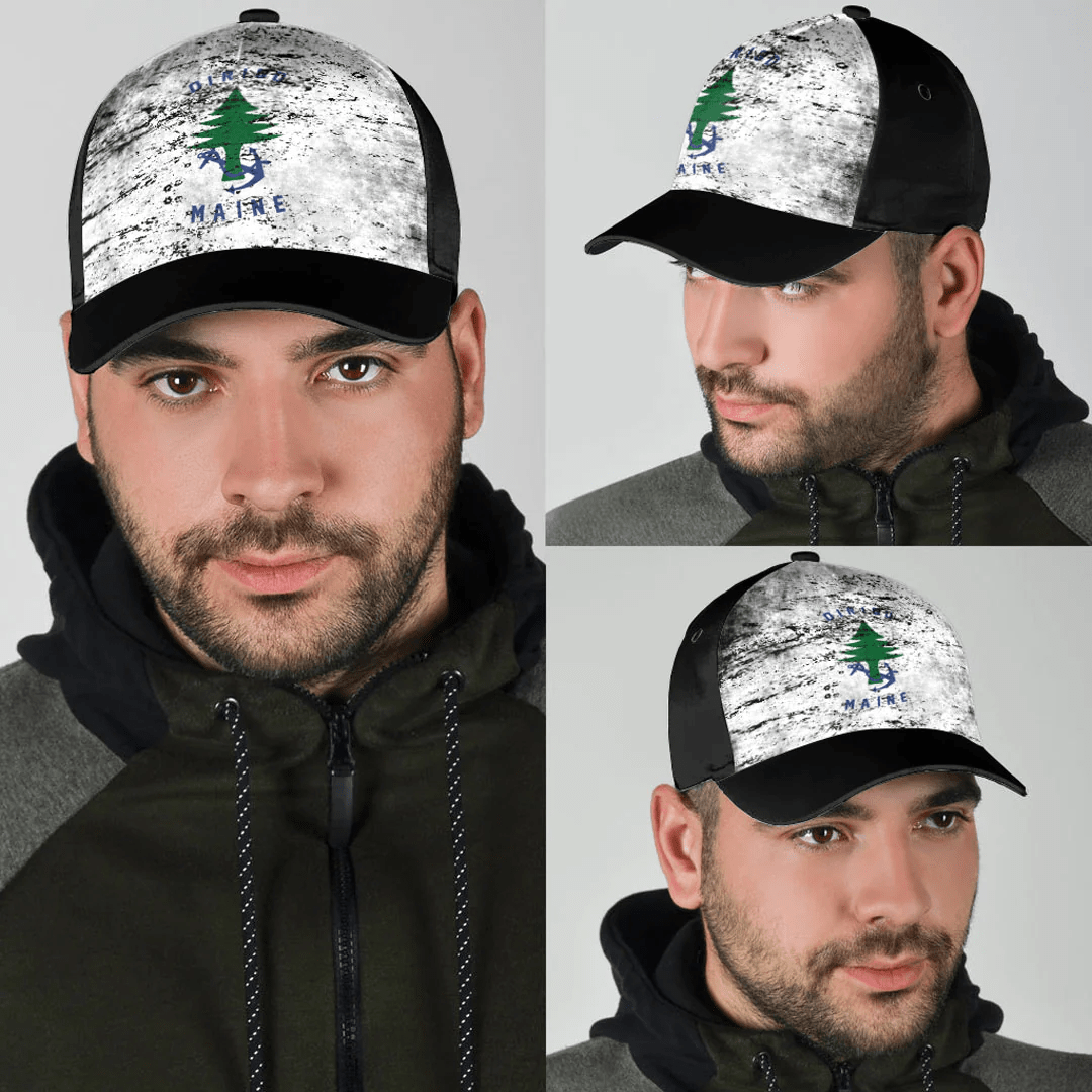 Adeenyc Cap - Naval Ensign Of Maine Special Grunge Classic Cap Baseball Cap Hat Trucker Hats Custom Hats Gifts For Men & Women