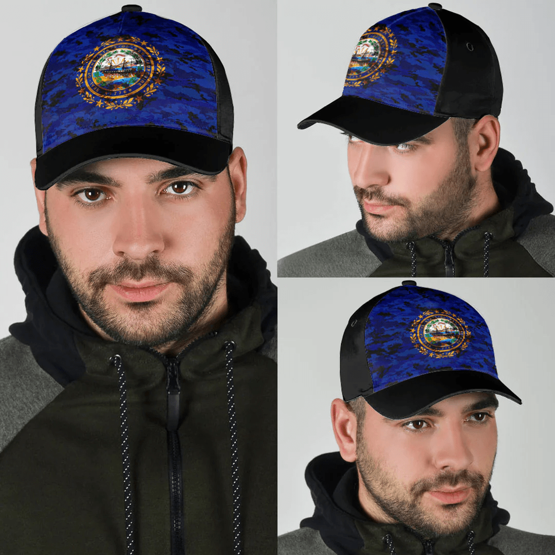 Adeenyc Cap - New Hampshire Camo Style Classic Cap Baseball Cap Hat Trucker Hats Custom Hats Gifts For Men & Women