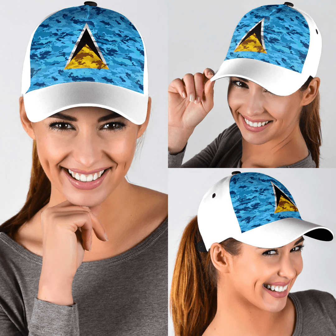 Adeenyc Cap - Saint Lucia Camo Style Classic Cap Baseball Cap Hat Trucker Hats Custom Hats Gifts For Men & Women