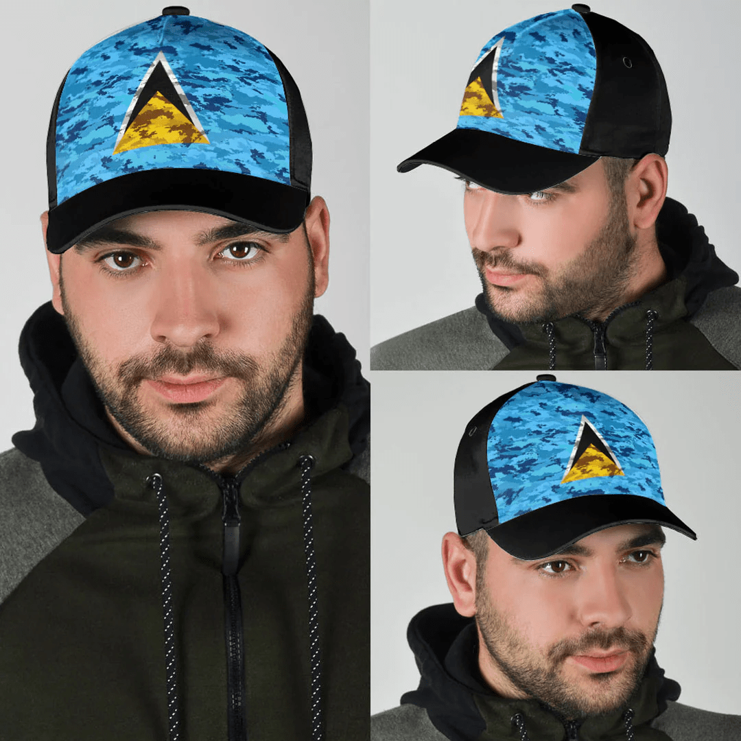 Adeenyc Cap - Saint Lucia Camo Style Classic Cap Baseball Cap Hat Trucker Hats Custom Hats Gifts For Men & Women