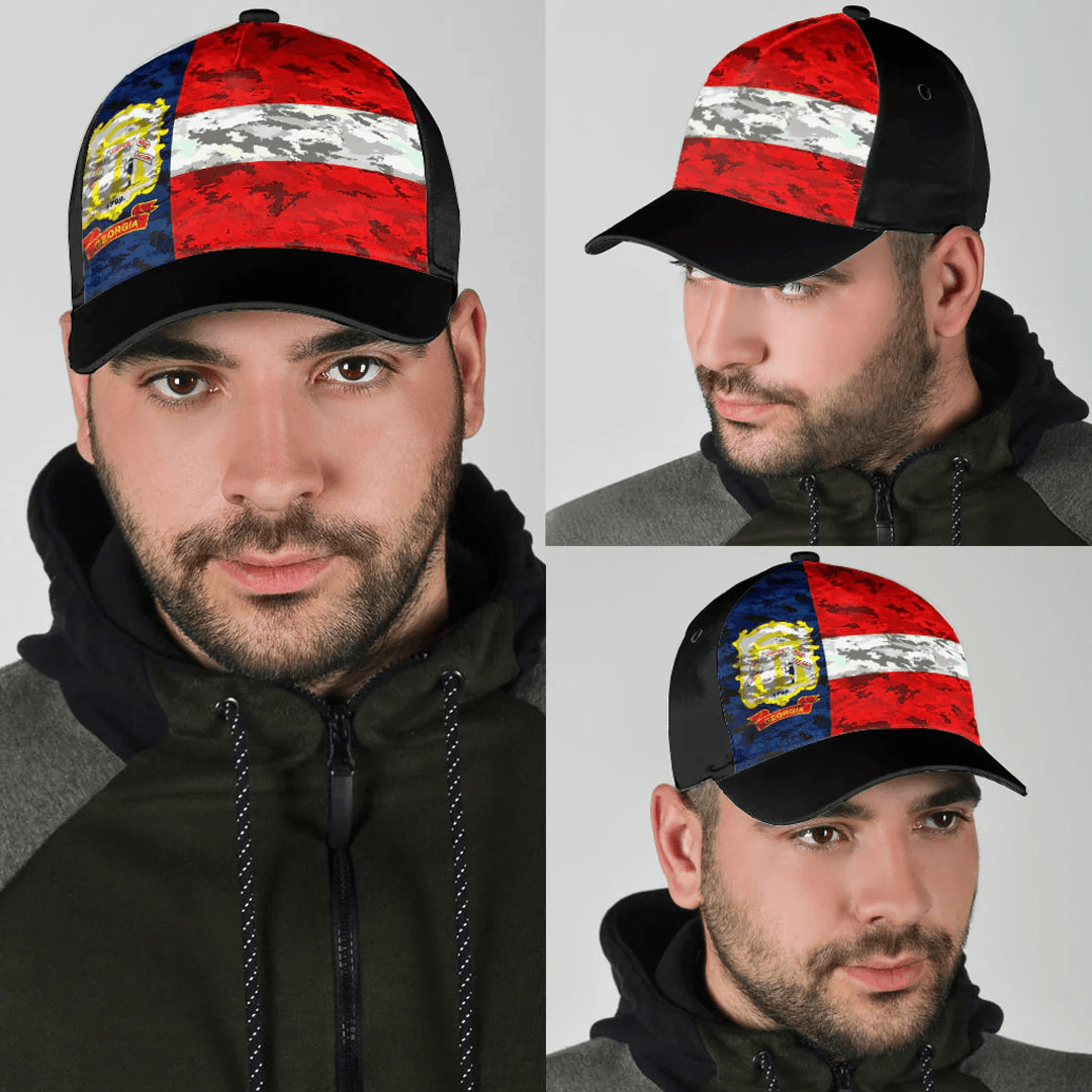 Adeenyc Cap - State Of Georgia 1906 - 1920 Camo Style Classic Cap Baseball Cap Hat Trucker Hats Custom Hats Gifts For Men & Women
