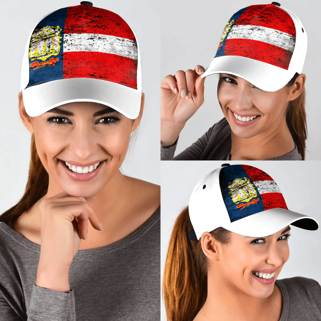 Adeenyc Cap - State Of Georgia 1906 - 1920 Special Grunge Classic Cap Baseball Cap Hat Trucker Hats Custom Hats Gifts For Men & Women