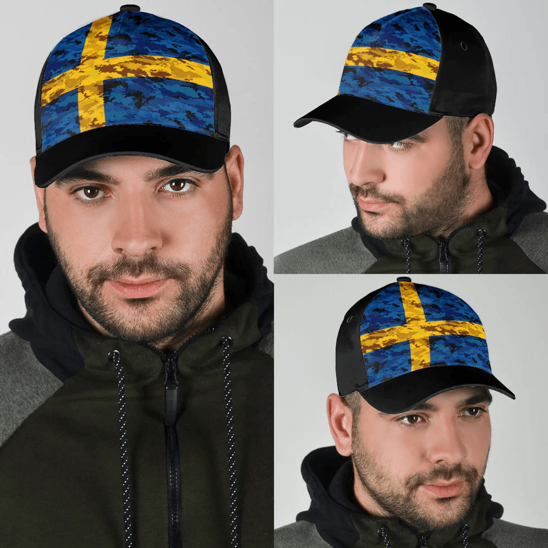 Adeenyc Cap - Sweden Camo Style Classic Cap Baseball Cap Hat Trucker Hats Custom Hats Gifts For Men & Women