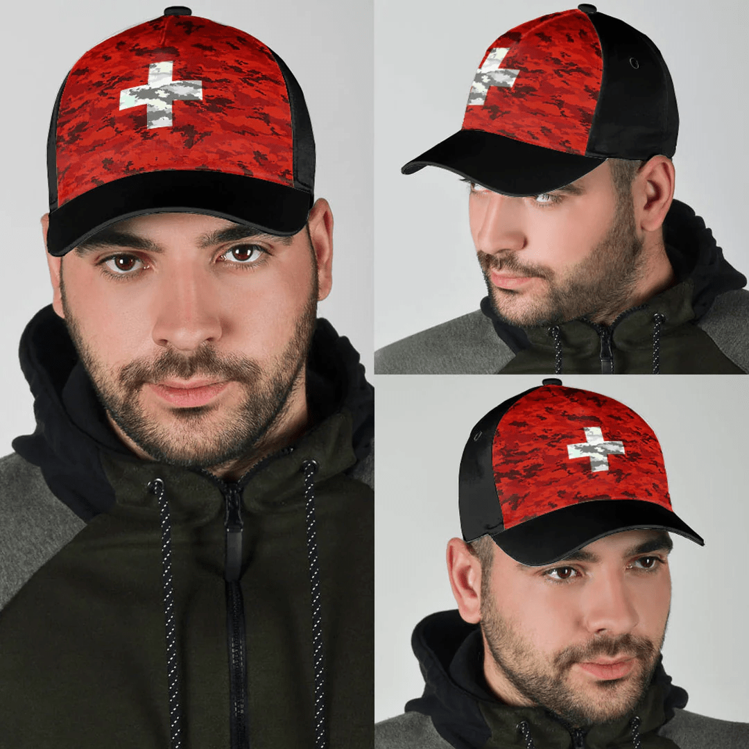 Adeenyc Cap - Switzerland Camo Style Classic Cap Baseball Cap Hat Trucker Hats Custom Hats Gifts For Men & Women