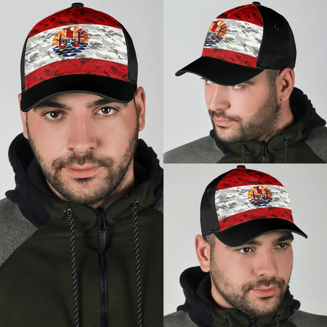 Adeenyc Cap - Tahiti French Polynesia Camo Style Classic Cap Baseball Cap Hat Trucker Hats Custom Hats Gifts For Men & Women