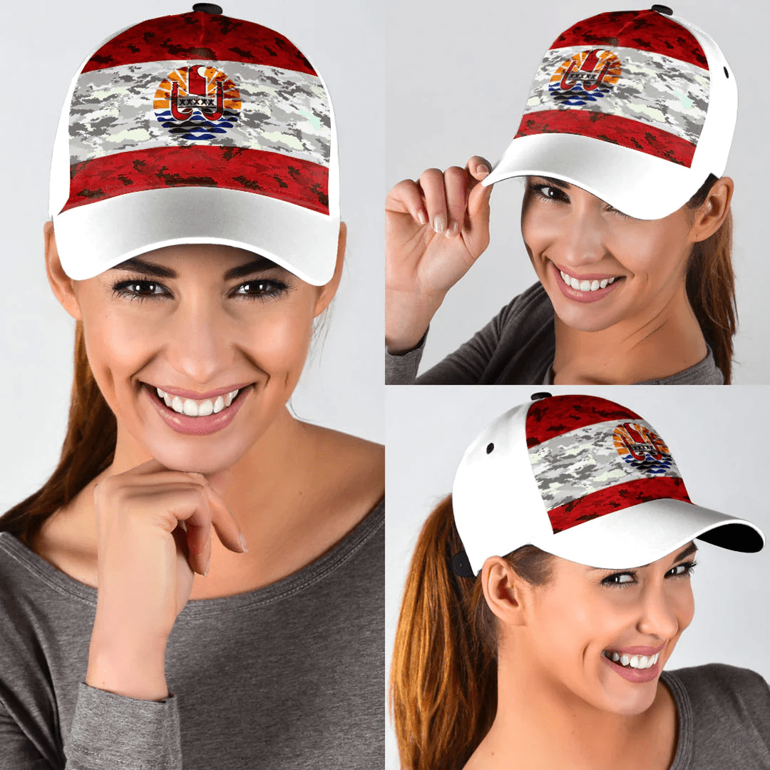 Adeenyc Cap - Tahiti French Polynesia Camo Style Classic Cap Baseball Cap Hat Trucker Hats Custom Hats Gifts For Men & Women