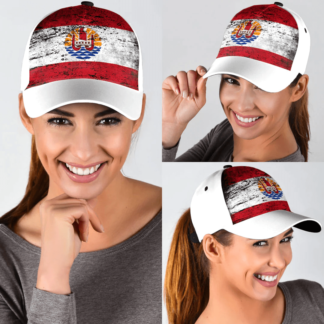 Adeenyc Cap - Tahiti French Polynesia Special Grunge Classic Cap Baseball Cap Hat Trucker Hats Custom Hats Gifts For Men & Women
