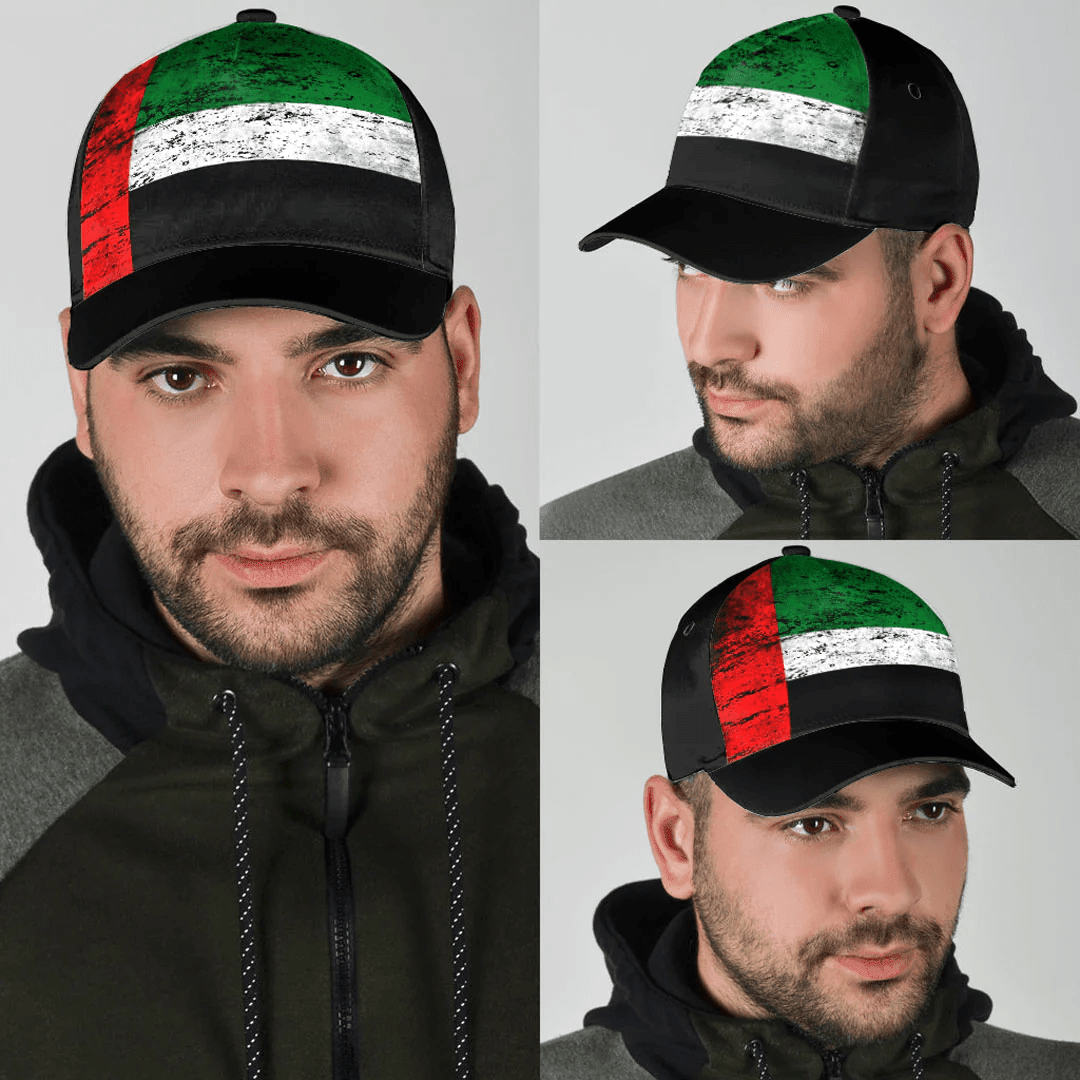 Adeenyc Cap - United Arab Emirates Special Grunge Classic Cap Baseball Cap Hat Trucker Hats Custom Hats Gifts For Men & Women