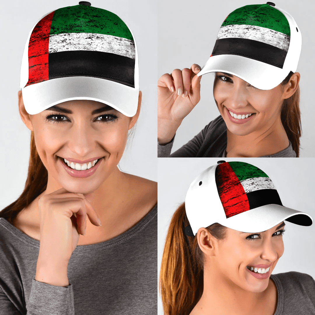 Adeenyc Cap - United Arab Emirates Special Grunge Classic Cap Baseball Cap Hat Trucker Hats Custom Hats Gifts For Men & Women