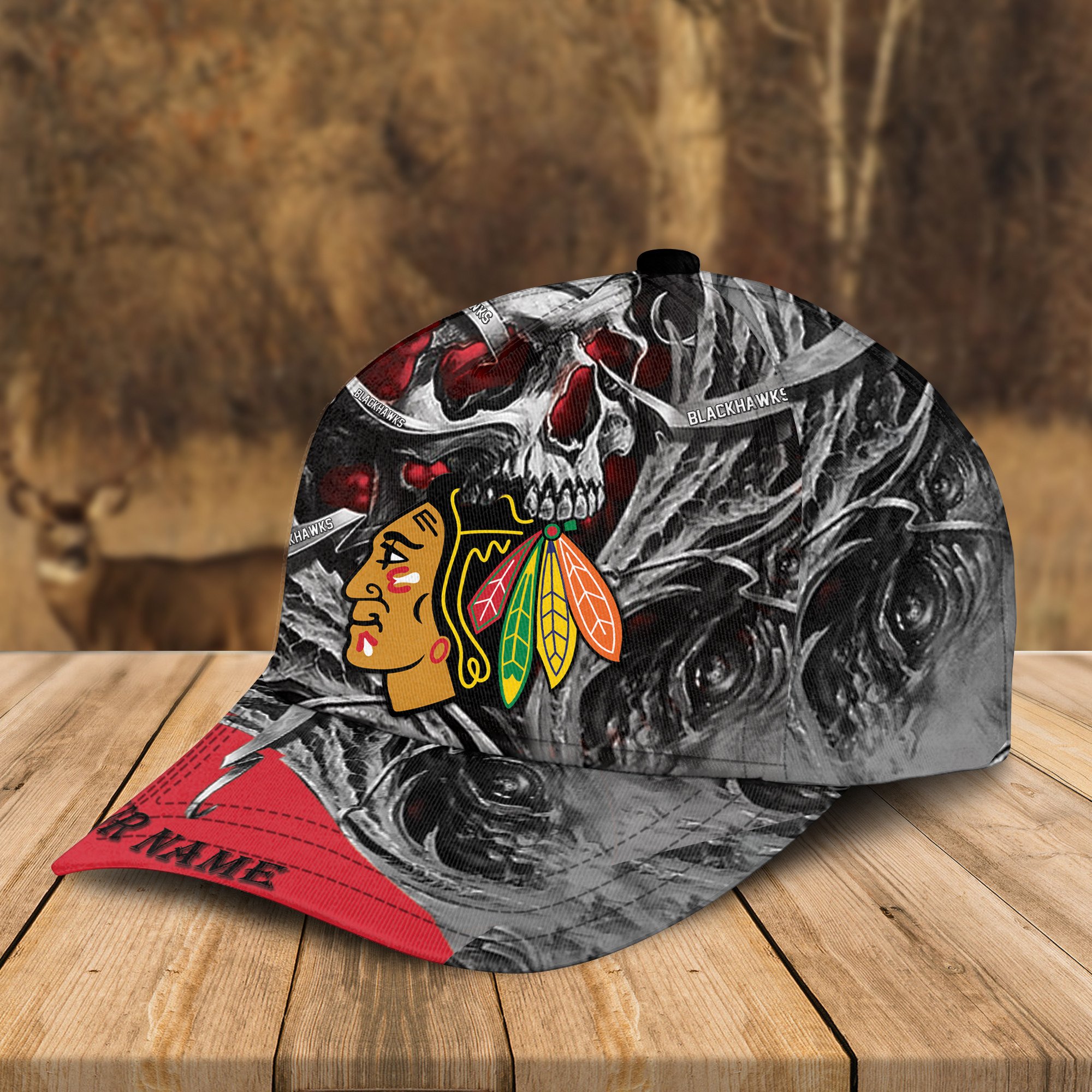 Adeenyc Chicago Blackhawks NHL 3D Classic Cap Personalized Gift For Fans