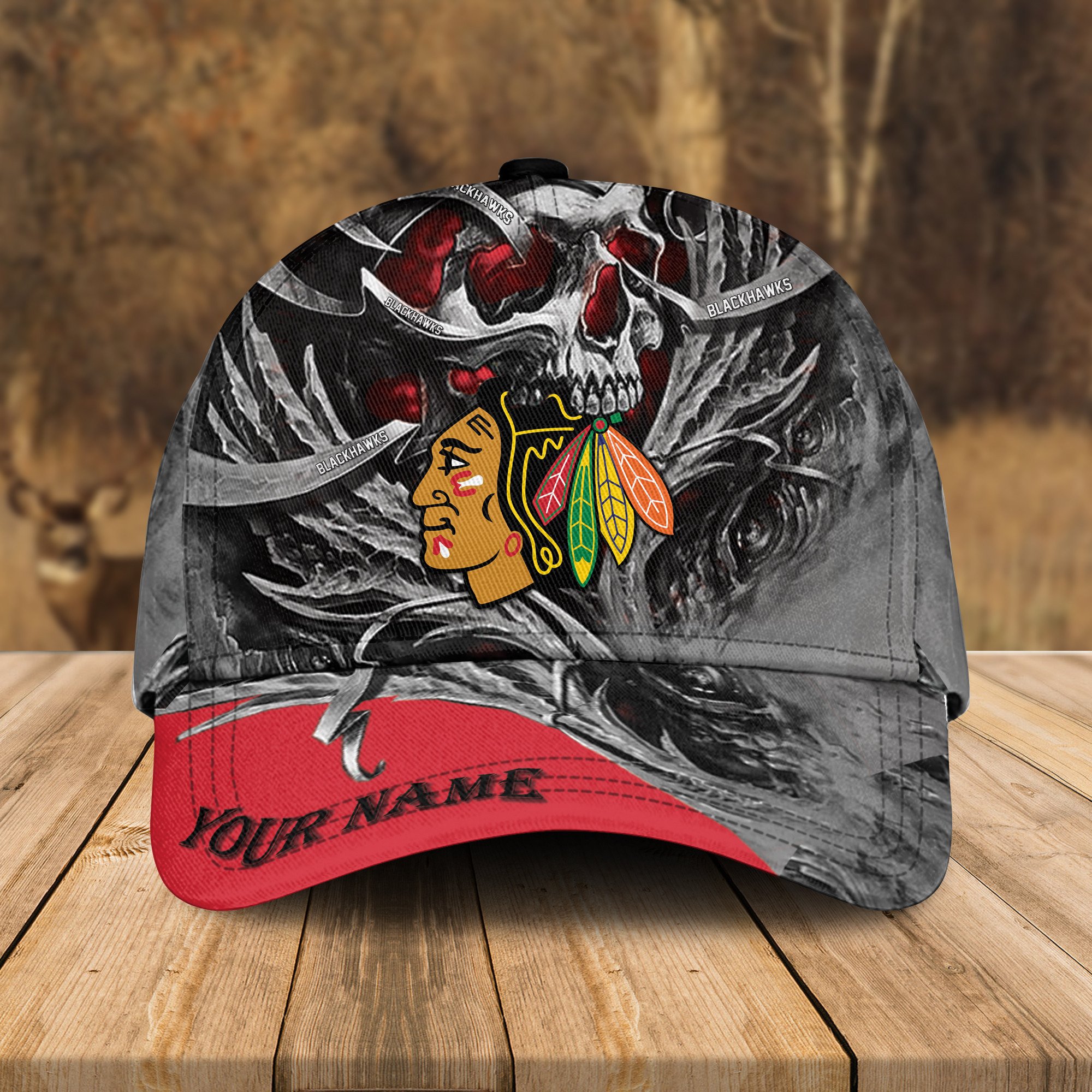 Adeenyc Chicago Blackhawks NHL 3D Classic Cap Personalized Gift For Fans