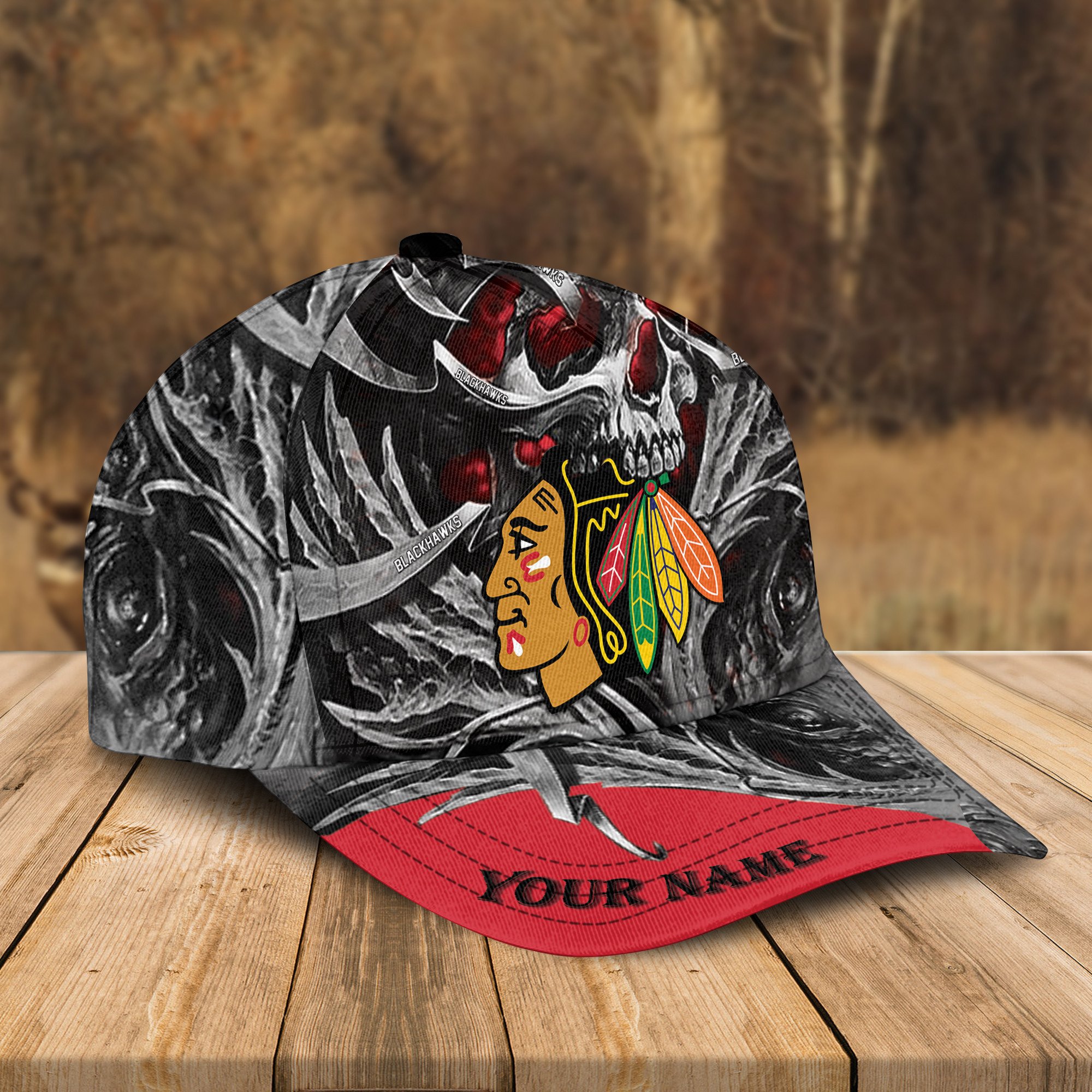 Adeenyc Chicago Blackhawks NHL 3D Classic Cap Personalized Gift For Fans