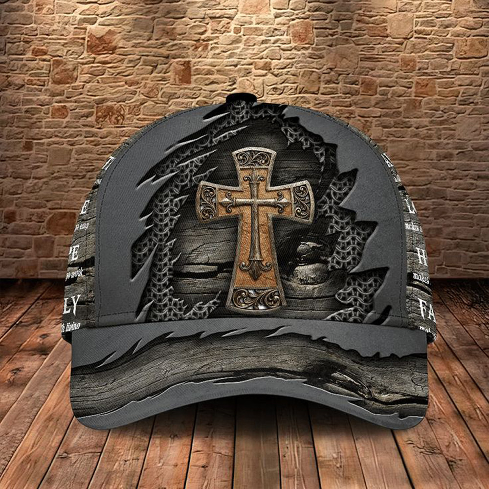 Adeenyc Christian Cross Hat 3D Print Men's Cross Ball Cap Unique Faith Gifts For Men Trucker Hats Custom Hats Gifts For Men & Women