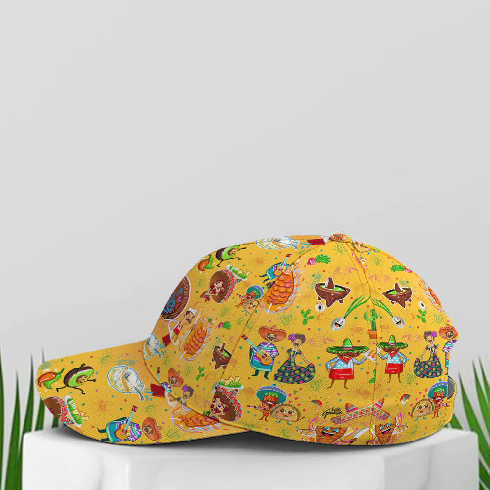 Adeenyc Cinco De Mayo Yellow Funny Pattern Baseball Cap Trucker Hats Custom Hats Gifts For Men & Women