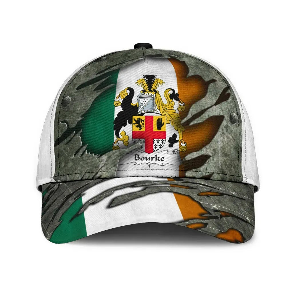 Adeenyc Clan Bourke Coat Of Arms Irish Family Crest Classic Cap Trucker Hats Custom Hats Gifts For Men & Women