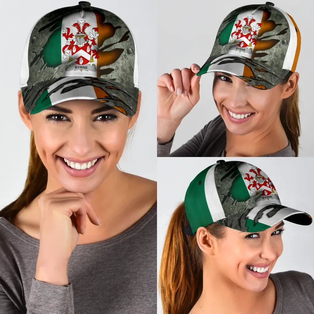 Adeenyc Clan Byrne Coat Of Arms Irish Family Crest Classic Cap Trucker Hats Custom Hats Gifts For Men & Women