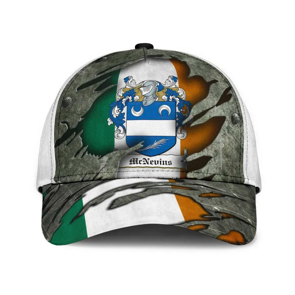 Adeenyc Clan Mcnevins Coat Of Arms Irish Family Crest Classic Cap Trucker Hats Custom Hats Gifts For Men & Women