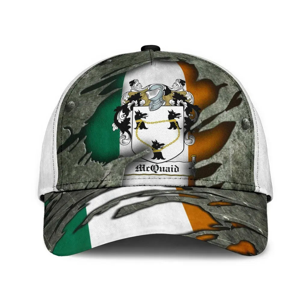 Adeenyc Clan Mcquaid Coat Of Arms Irish Family Crest Classic Cap Trucker Hats Custom Hats Gifts For Men & Women