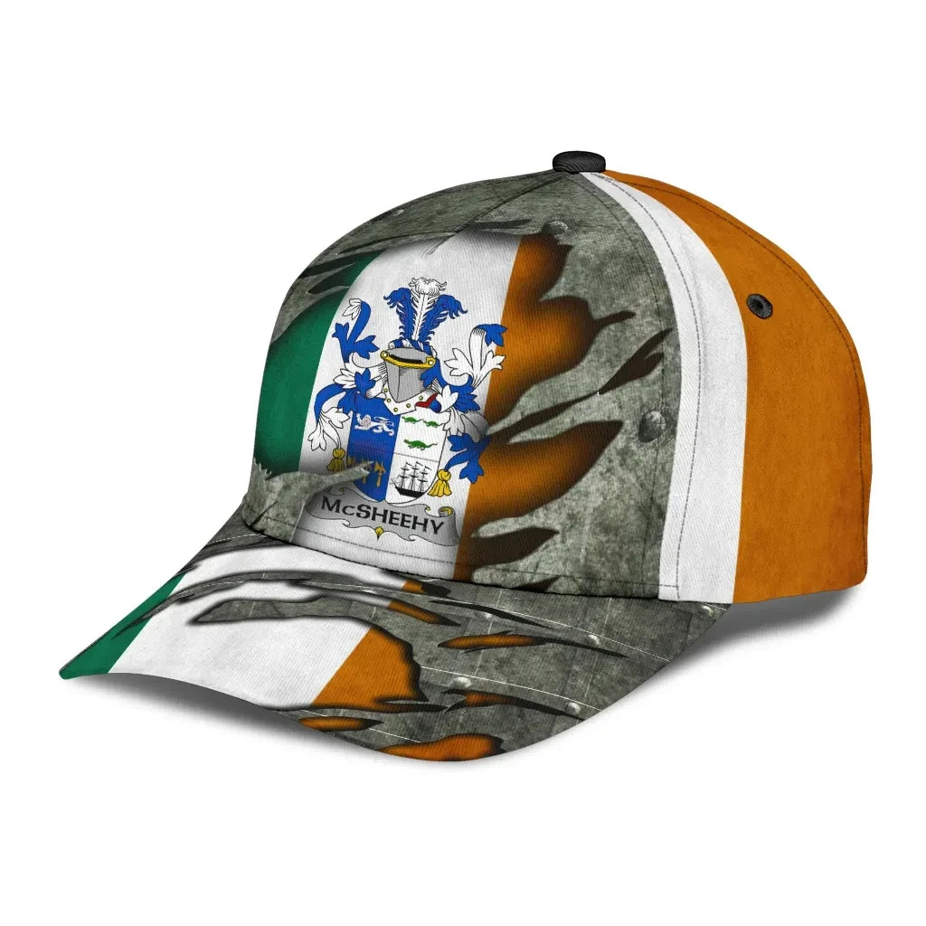 Adeenyc Clan Mcsheehy Coat Of Arms Irish Family Crest Classic Cap Trucker Hats Custom Hats Gifts For Men & Women