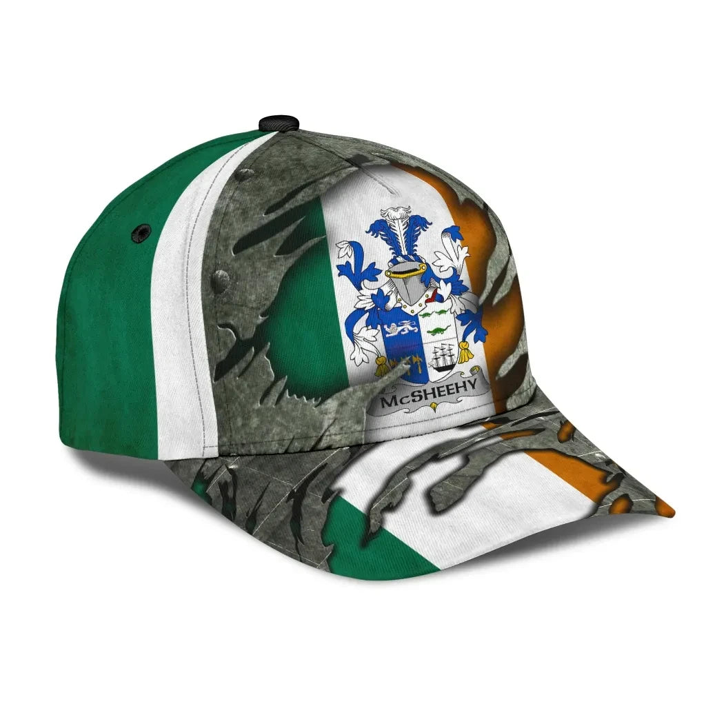 Adeenyc Clan Mcsheehy Coat Of Arms Irish Family Crest Classic Cap Trucker Hats Custom Hats Gifts For Men & Women