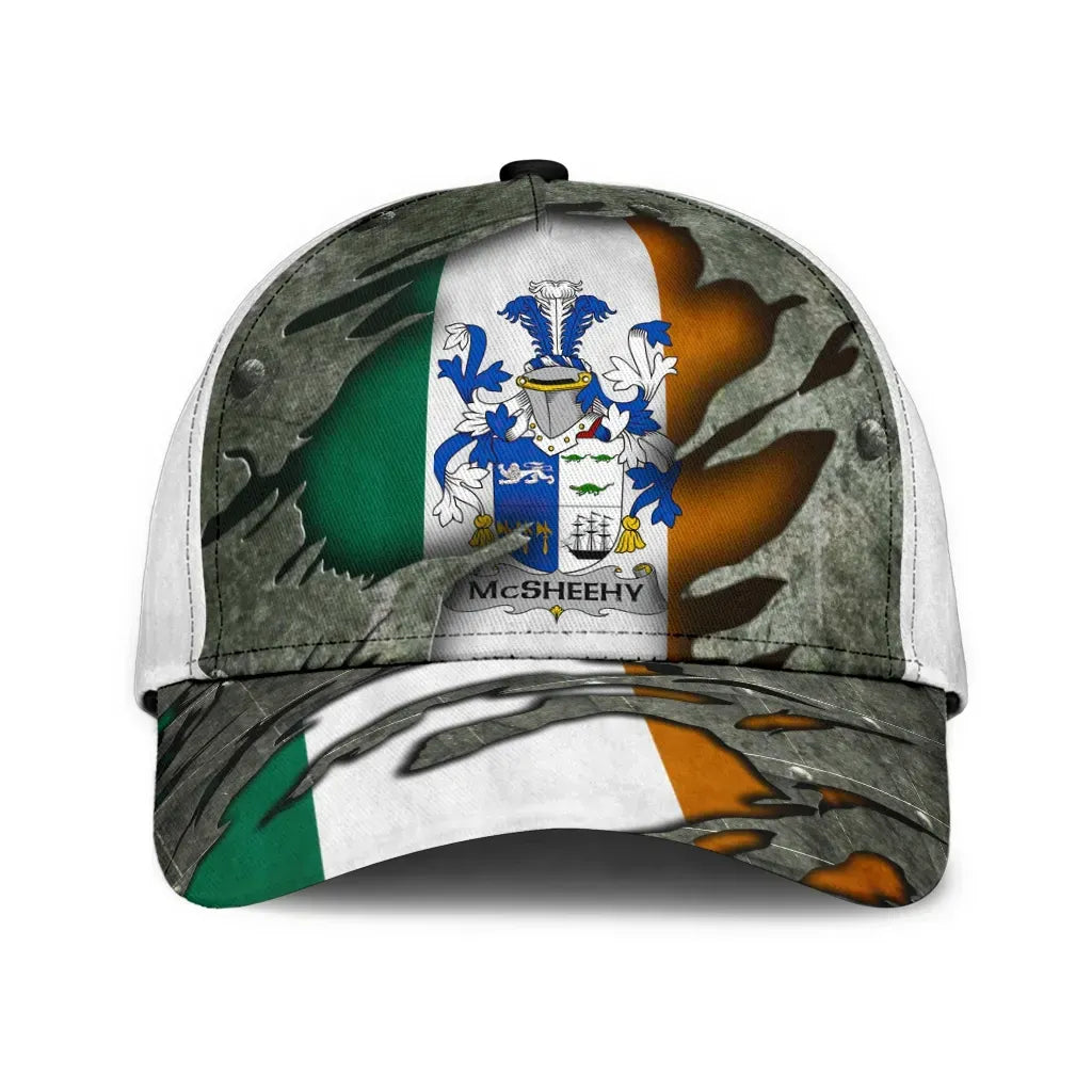 Adeenyc Clan Mcsheehy Coat Of Arms Irish Family Crest Classic Cap Trucker Hats Custom Hats Gifts For Men & Women