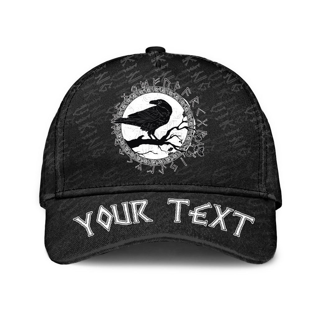 Adeenyc Classic Cap - (Custom) Black Crow Sitting On Branch Of An Oak Tree Baseball Cap Trucker Hats Custom Hats Gifts For Men & Women