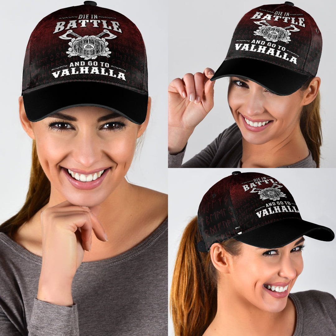 Adeenyc Classic Cap -Die in Battle and Go To Valhalla Baseball Cap Trucker Hats Custom Hats Gifts For Men & Women