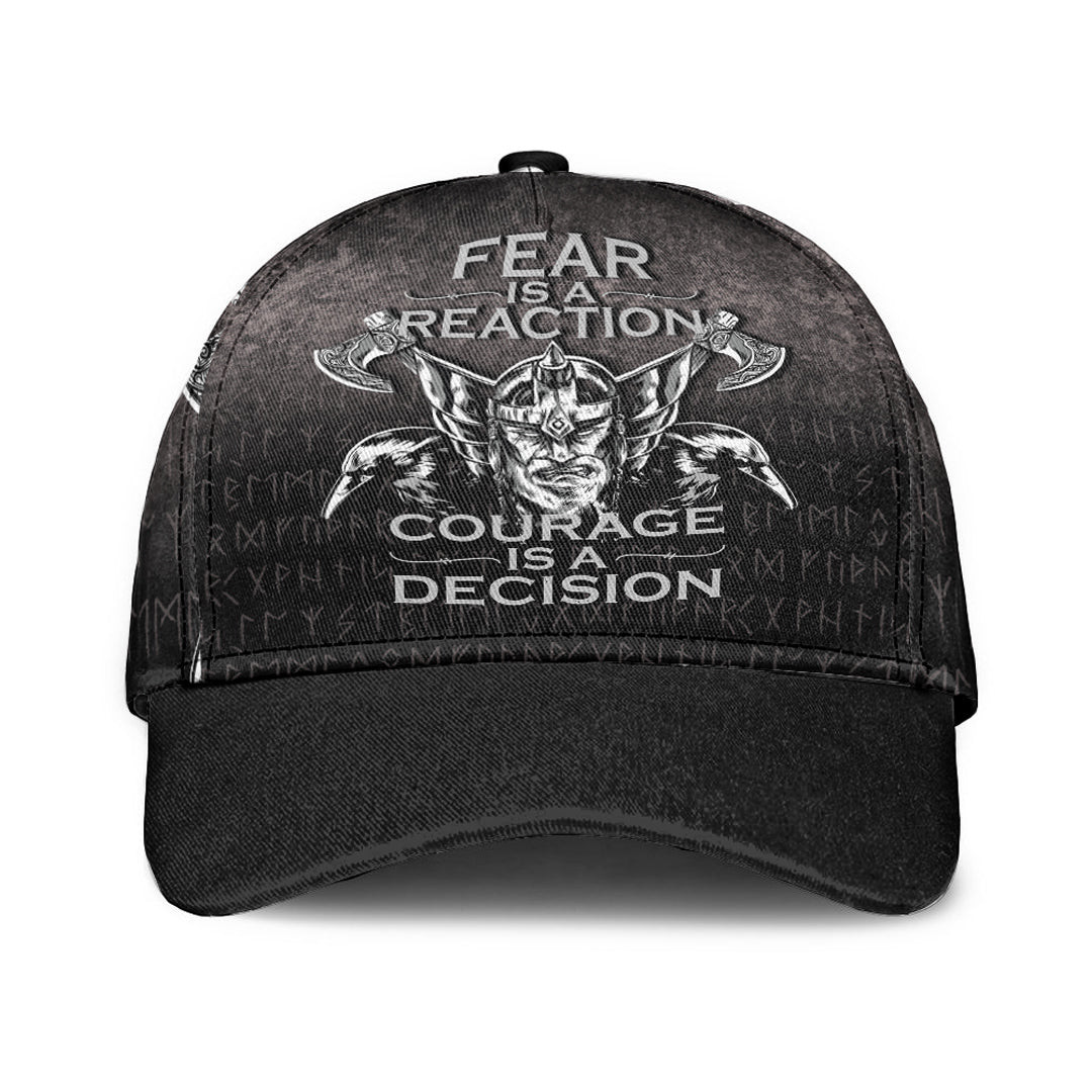 Adeenyc Classic Cap - Fear Is A Reaction Courage Is A Decision Baseball Cap Trucker Hats Custom Hats Gifts For Men & Women