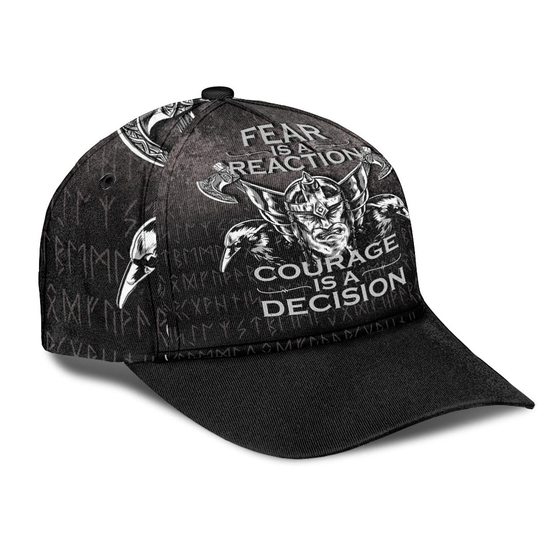 Adeenyc Classic Cap - Fear Is A Reaction Courage Is A Decision Baseball Cap Trucker Hats Custom Hats Gifts For Men & Women
