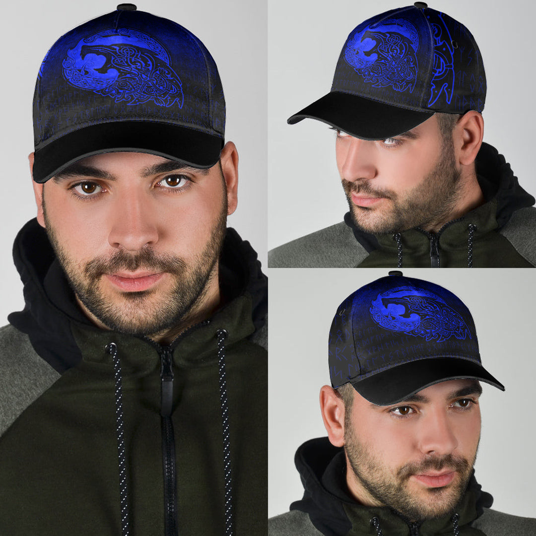Adeenyc Classic Cap - Fenrir Viking 3D Tattoo - Blue Version Baseball Cap Trucker Hats Custom Hats Gifts For Men & Women