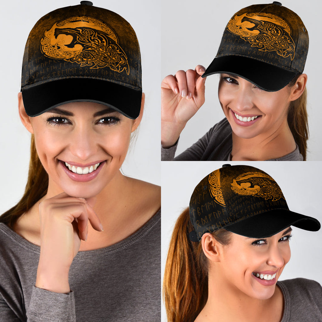 Adeenyc Classic Cap - Fenrir Viking 3D Tattoo - Gold Version Baseball Cap Trucker Hats Custom Hats Gifts For Men & Women