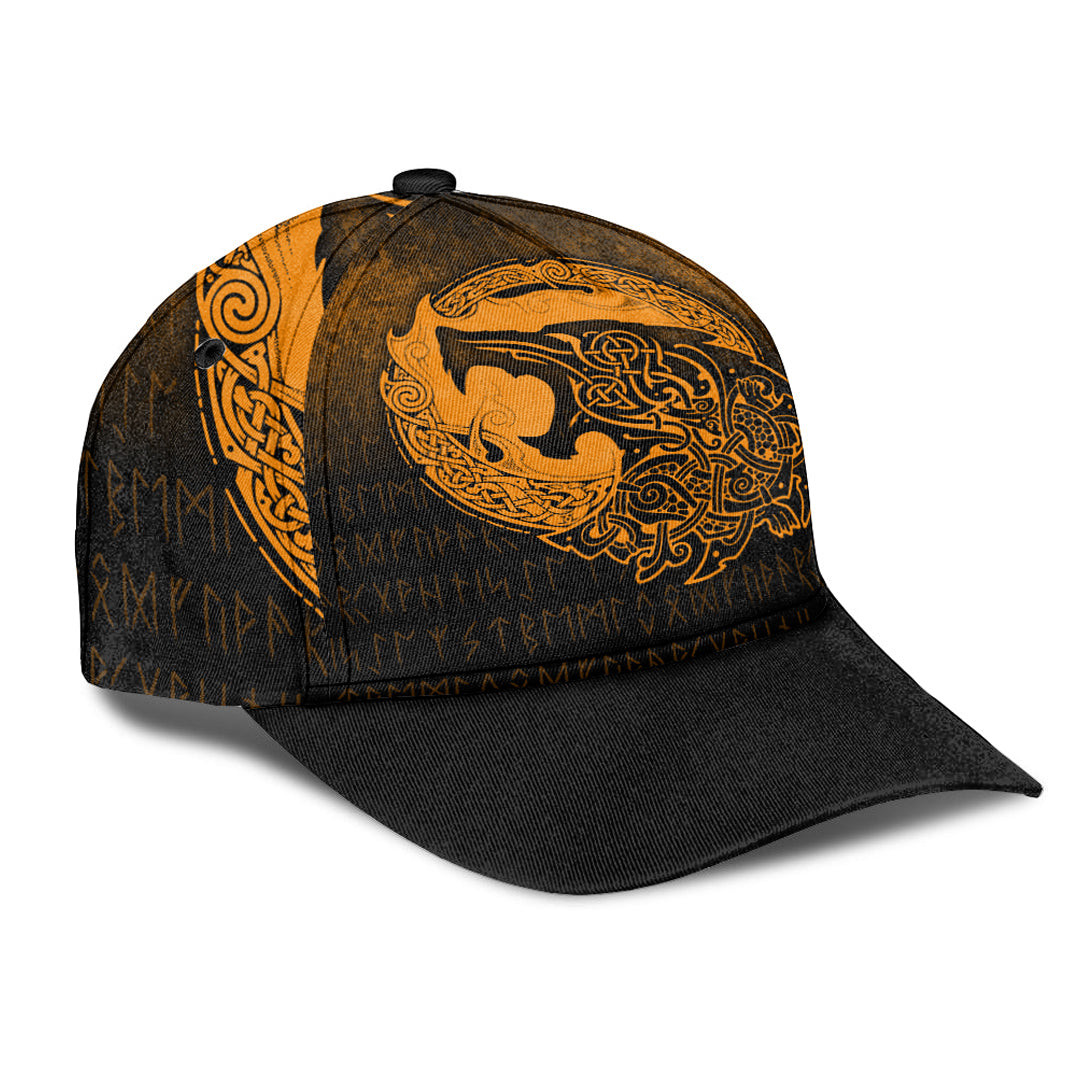 Adeenyc Classic Cap - Fenrir Viking 3D Tattoo - Gold Version Baseball Cap Trucker Hats Custom Hats Gifts For Men & Women
