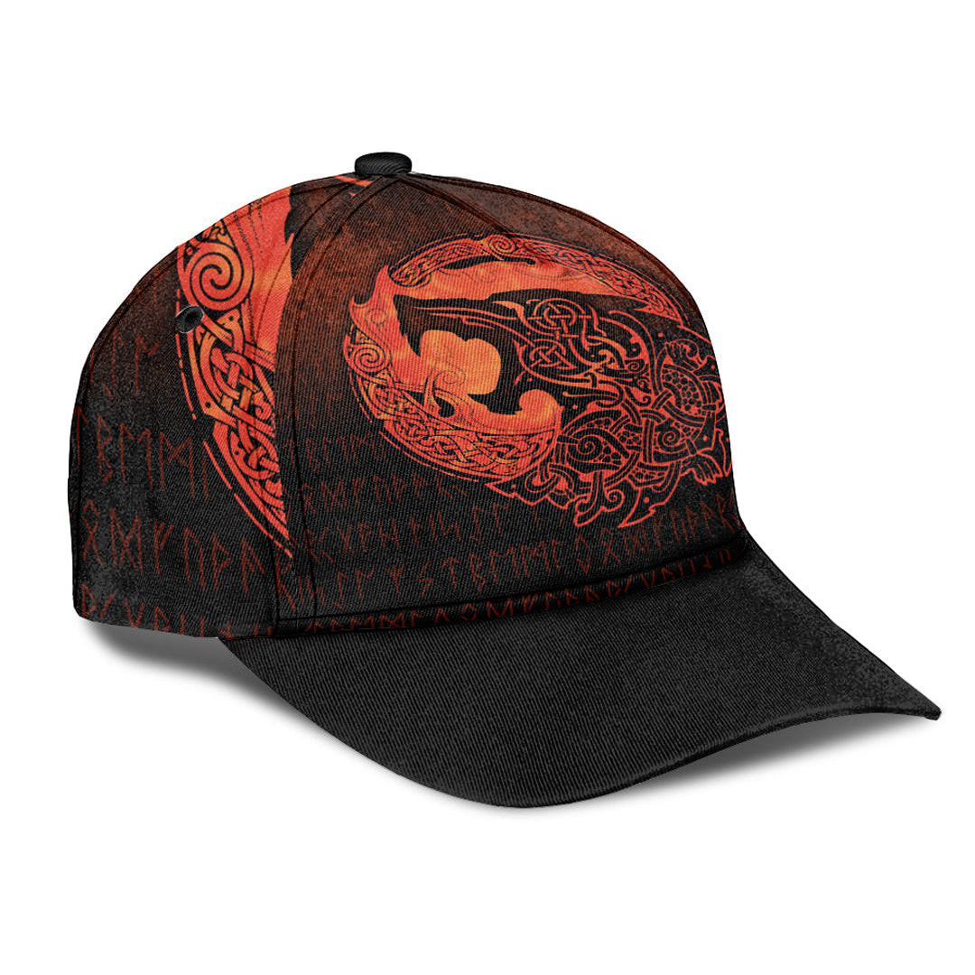 Adeenyc Classic Cap - Fenrir Viking 3D Tattoo - Orange Version Baseball Cap Trucker Hats Custom Hats Gifts For Men & Women
