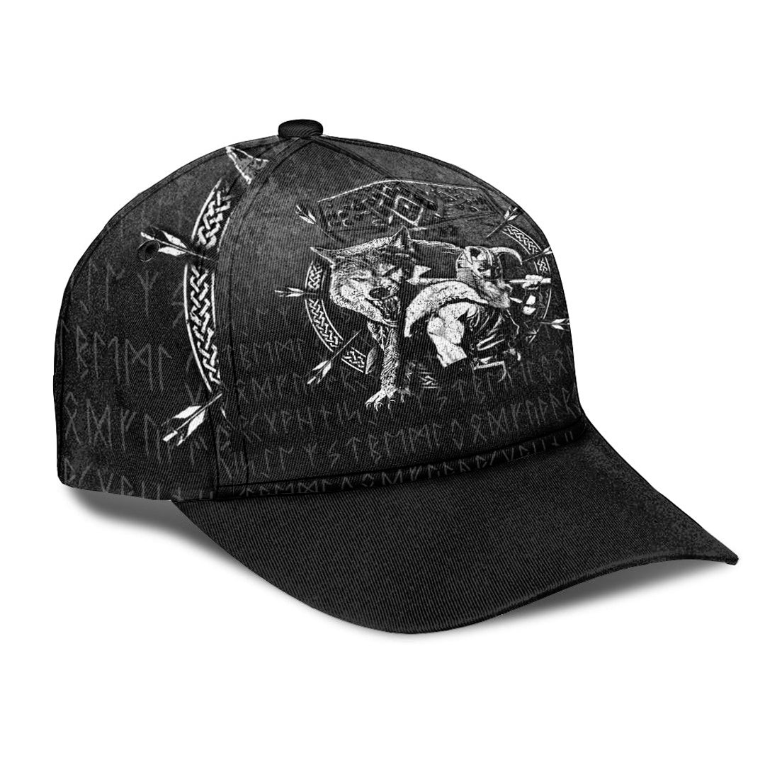 Adeenyc Classic Cap -Fenrir Wolf Of Odin Norse Runes Thor Hammer Mjolnir Baseball Cap Trucker Hats Custom Hats Gifts For Men & Women