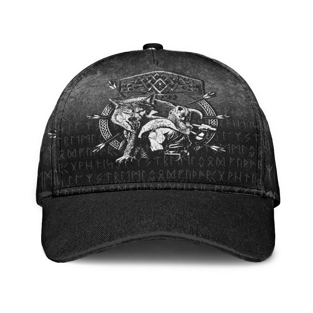 Adeenyc Classic Cap -Fenrir Wolf Of Odin Norse Runes Thor Hammer Mjolnir Baseball Cap Trucker Hats Custom Hats Gifts For Men & Women